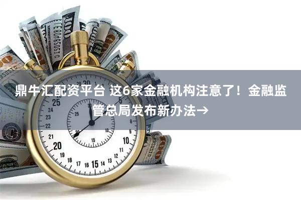 鼎牛汇配资平台 这6家金融机构注意了！金融监管总局发布新办法→