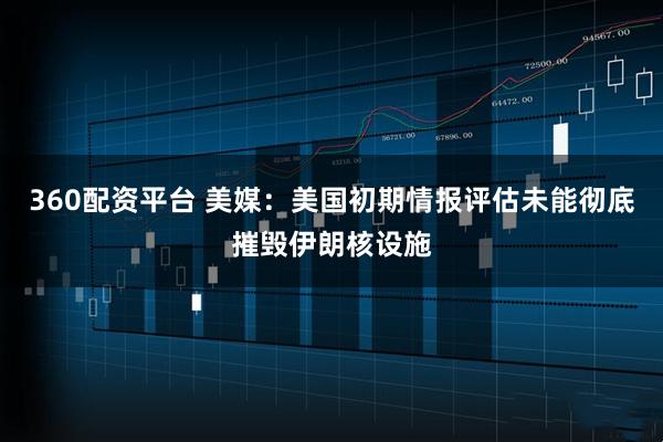 360配资平台 美媒：美国初期情报评估未能彻底摧毁伊朗核设施